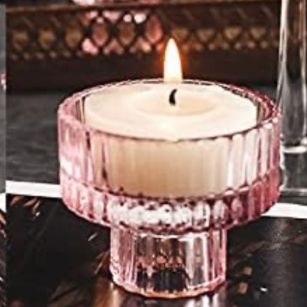 2x Modern Trifle Ribbed Candle 2-Way Holder Valentine’s Day decor - Picture 3 of 6